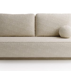 Kanapa Nowoczesna MAJA z funkcją spania w tkaninie boucle – beżowa 684994 Kanapa Nowoczesna MAJA z funkcją spania w tkaninie boucle – beżowa 684994