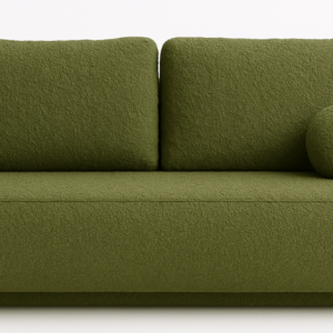 Kanapa Nowoczesna MAJA z funkcją spania w tkaninie boucle – zielony 684998 Kanapa Nowoczesna MAJA z funkcją spania w tkaninie boucle – zielony 684998