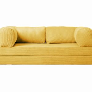 Kanapa piankowa Foamy z funkcją spania żółty sztruks 985438