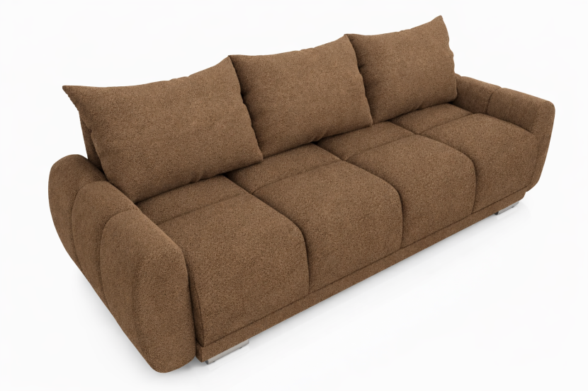 Kanapa pikowana funkcja spania sofa rozkładana wersalka Honey 3 Cappuccino 1004100