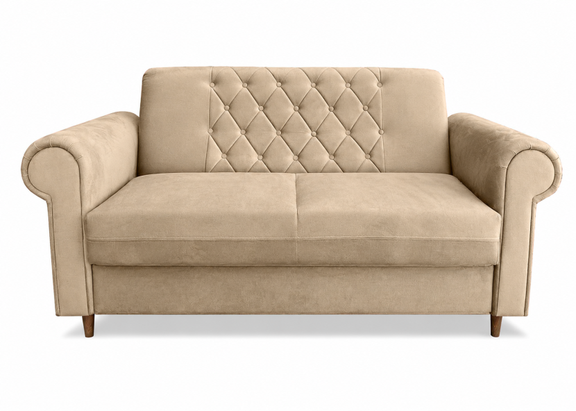 Kanapa Roma 2 osobowa glamour pikowana beżowa Amor Velvet tapicerowana 311297