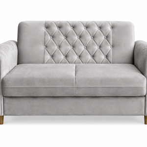 Kanapa Roma 2-osobowa glamour pikowana velvet szara sofa bez spania 311295