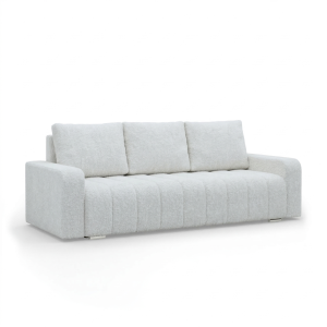 Kanapa rozkładana 1 pojemnik designerska nowoczesna Szara bouclé 542855