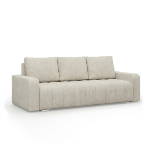 Kanapa rozkładana 1 pojemnik elegancka wygodna Beżowa bouclé 542867