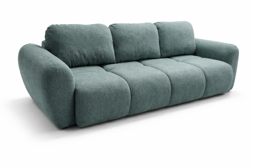 Kanapa rozkładana Agnello boucle pojemnik na pościel sofa Morska Zieleń 1038429