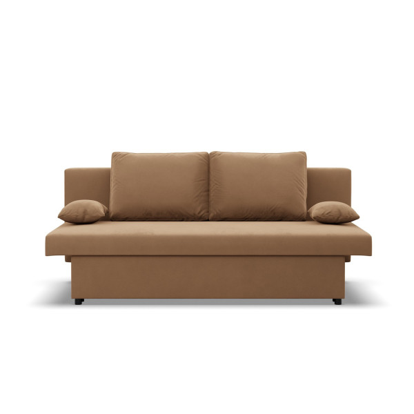 Kanapa rozkładana bonell funkcja spania pojemnik Brązowy 573596