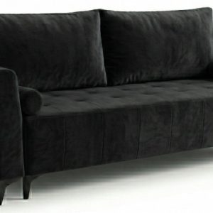 Kanapa Rozkładana do Salonu Sofa z Funkcją Spania i Pojemnikiem Luis Czarny 957814 Kanapa Rozkładana do Salonu Sofa z Funkcją Spania i Pojemnikiem Luis Czarny 957814