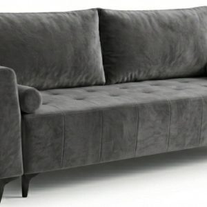 Kanapa Rozkładana do Salonu Sofa z Funkcją Spania i Pojemnikiem Luis Szary 957813 Kanapa Rozkładana do Salonu Sofa z Funkcją Spania i Pojemnikiem Luis Szary 957813