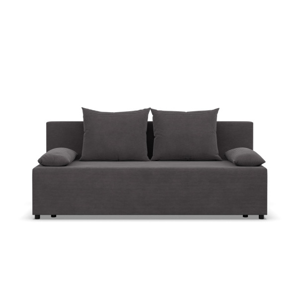 Kanapa rozkładana funkcja spania pojemnik ergonomiczna Ciemnoszara 542846