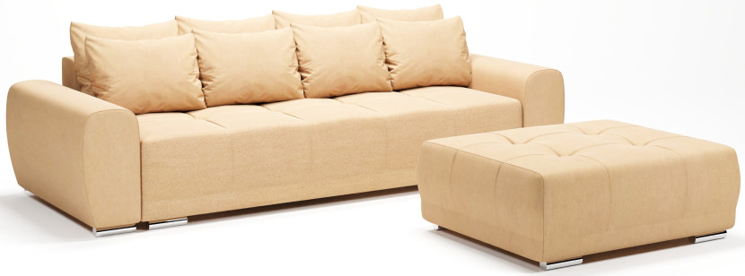Kanapa rozkładana sofa z funkcją spania + pojemnik do salonu Dakota beżowa 702010