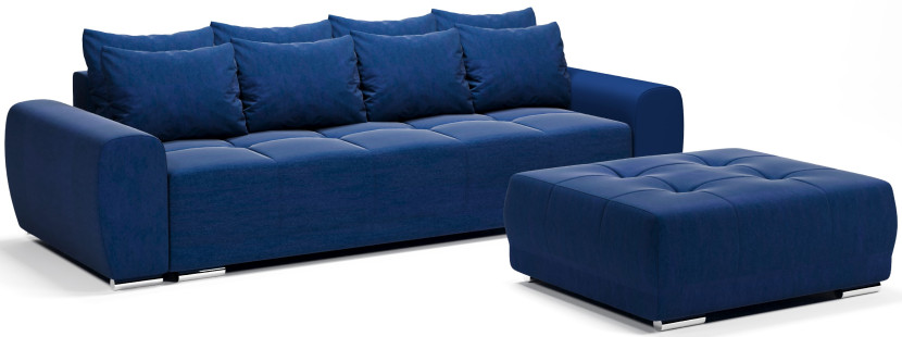 Kanapa rozkładana sofa z funkcją spania + pojemnik do salonu Dakota granat 702011