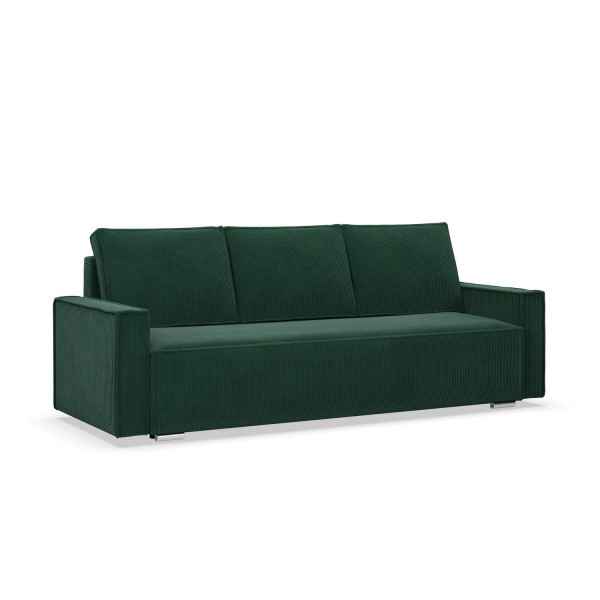 Kanapa rozkładana, sztruks, Union, 220x95x92 cm, butelkowa zieleń 667617