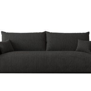 Kanapa rozkładana trzyosobowa PIANO z pojemnikiem czarna 704046 Kanapa rozkładana trzyosobowa PIANO z pojemnikiem czarna 704046