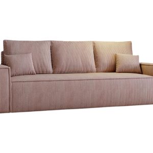 Kanapa różowy sztruks z funkcją spania MALO 990263 Kanapa różowy sztruks z funkcją spania MALO 990263