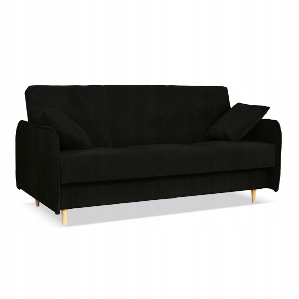 Kanapa sofa Alvo rozkładana wersalka funkcja spania pojemnik Family czarna 701638
