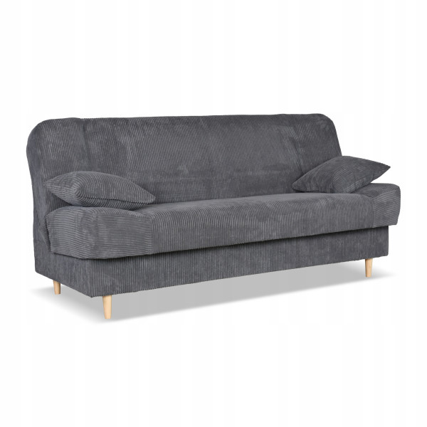 Kanapa sofa Belito rozkładana pojemnik f spania bonell ciemno szara sztruks 699517
