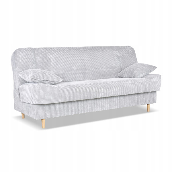 Kanapa sofa Belito rozkładana pojemnik f spania bonell szara sztruks 699521