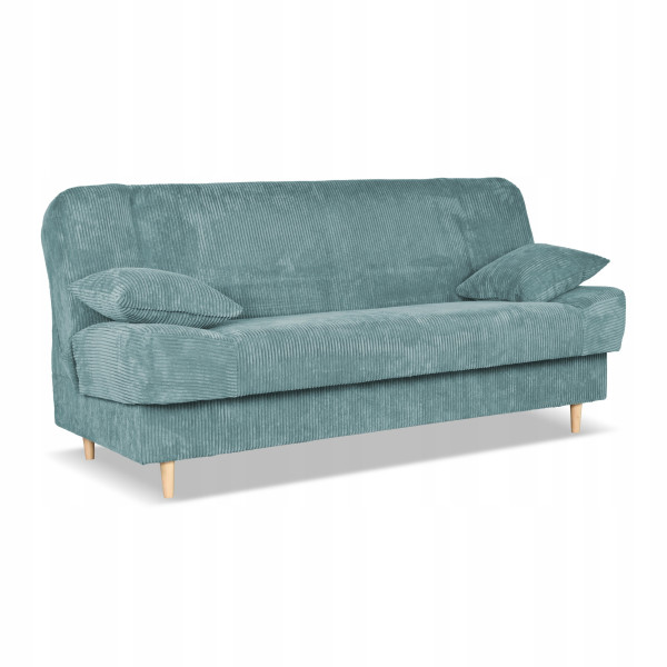 Kanapa sofa Belito rozkładana pojemnik f spania bonell turkusowa sztruks 699520