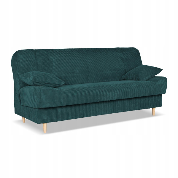 Kanapa sofa Belito rozkładana pojemnik f spania bonell zielona sztruks 699529