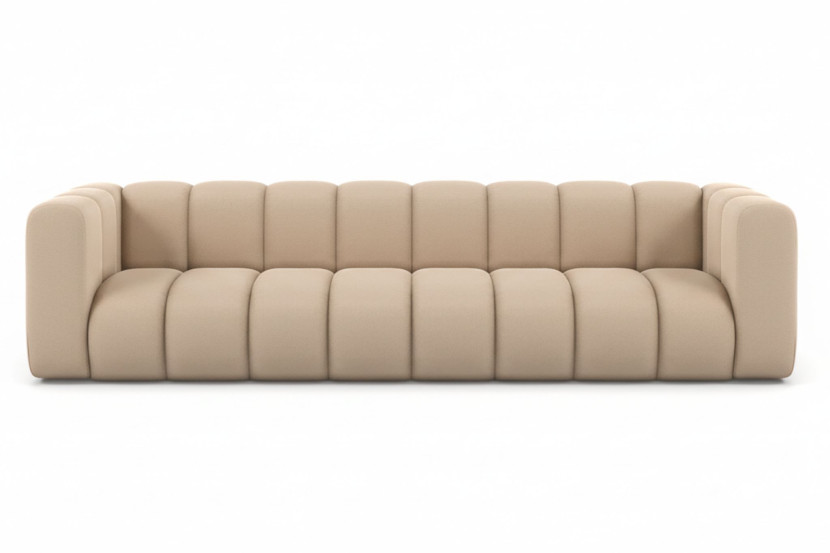 Kanapa, sofa czteroosobowa Grand, tkanina welurowa Salvador, Beżowy 900599