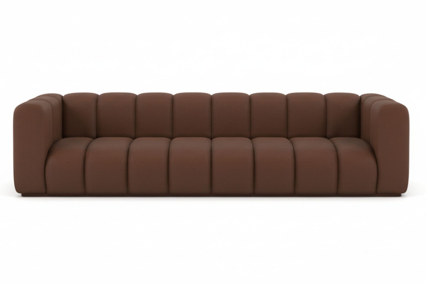 Kanapa, sofa czteroosobowa Grand, tkanina welurowa Salvador, Ciemnobrązowy 900609