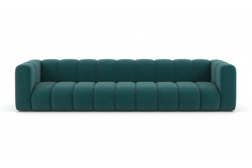 Kanapa, sofa pięcioosobowa Grand, tkanina welurowa Salvador, Lazurowy 900617