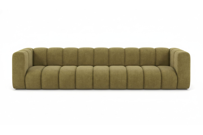 Kanapa, sofa pięcioosobowa Grand, tkanina welurowa Salvador, Oliwkowy 900601