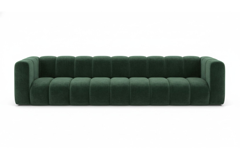 Kanapa, sofa pięcioosobowa Grand, tkanina welurowa Salvador, Zielony 900600