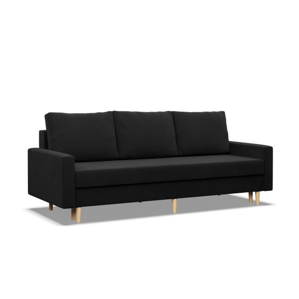 Kanapa, sofa rozkładana z funkcją spania czarna 285640