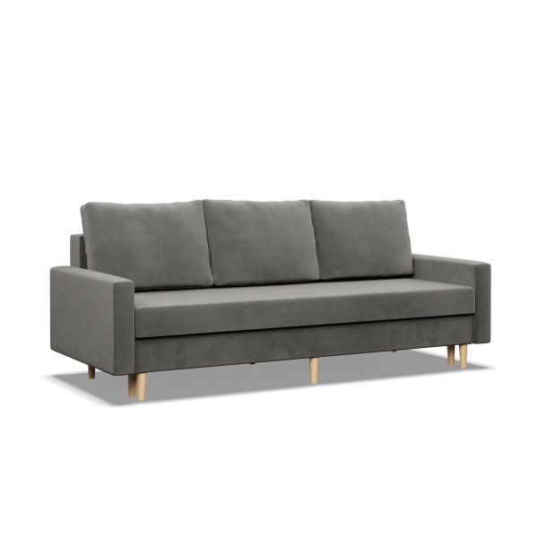 Kanapa, sofa rozkładana z funkcją spania szara 285649
