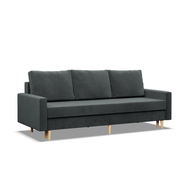 Kanapa, sofa rozkładana z funkcją spania szara 285662