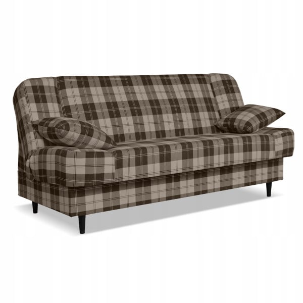 Kanapa sofa Sally rozkładana f spania family meble krata brązowa 699530