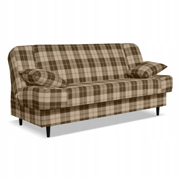 Kanapa sofa Sally rozkładana f spania family meble krata brązowo - beżowa 699526