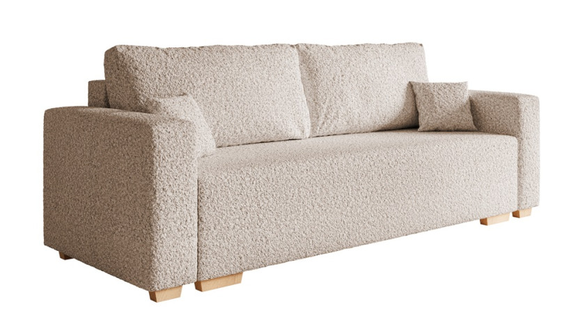 Kanapa SOFIA trzyosobowa tkanina boucle do salonu - beżowa 325515