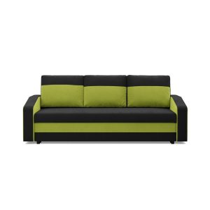 Kanapa z funkcją spania, AURELO, 220x92x92 cm, czarny, zielony | TYLETEGOTU 773298 Kanapa z funkcją spania, AURELO, 220x92x92 cm, czarny, zielony | TYLETEGOTU 773298