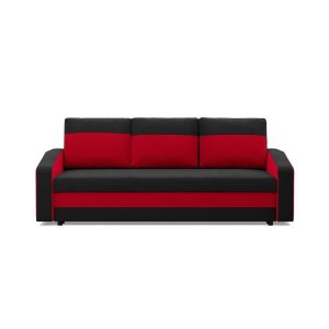 Kanapa z funkcją spania, AURELO, 220x92x92, czarny, czerwony | TYLETEGOTU 773284 Kanapa z funkcją spania, AURELO, 220x92x92, czarny, czerwony | TYLETEGOTU 773284