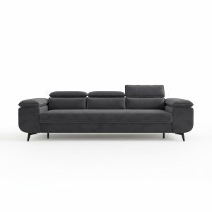 Kanapa z funkcją spania Flat z regulowanymi zagłówkami grafitowy welur 1000932 Kanapa z funkcją spania Flat z regulowanymi zagłówkami grafitowy welur 1000932