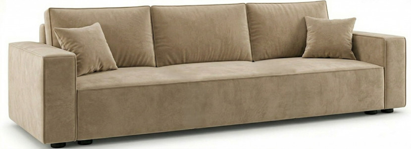 Kanapa z Funkcją Spania Sofa Rozkładana z Pojemnikiem do Salonu Santa Beż 960061