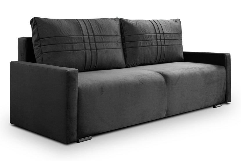 Kanapa z funkcją spania sofa z bokami sofa rozkładana Oslo - grafitowa 806125