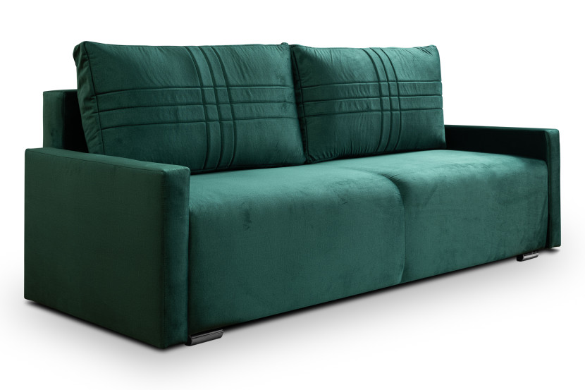 Kanapa z funkcją spania sofa z bokami sofa rozkładana Oslo - zielony 806120