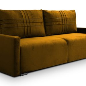 Kanapa z funkcją spania sofa z bokami sofa rozkładana Oslo – zółta 806126 Kanapa z funkcją spania sofa z bokami sofa rozkładana Oslo – zółta 806126