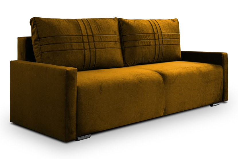 Kanapa z funkcją spania sofa z bokami sofa rozkładana Oslo - zółta 806126