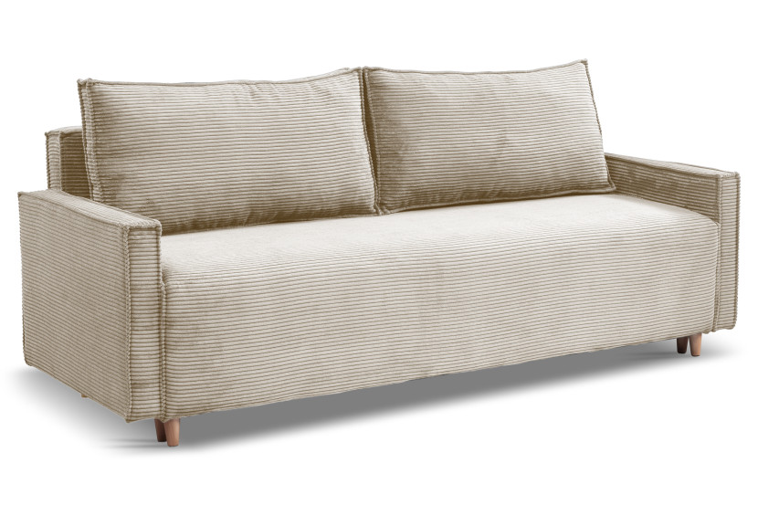 Kanapa z funkcją spania sofa z rozkładana sofa z bokami Poso - beżowa 806119