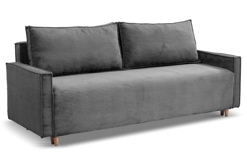 Kanapa z funkcją spania sofa z rozkładana sofa z bokami Poso - grafitowa 866773