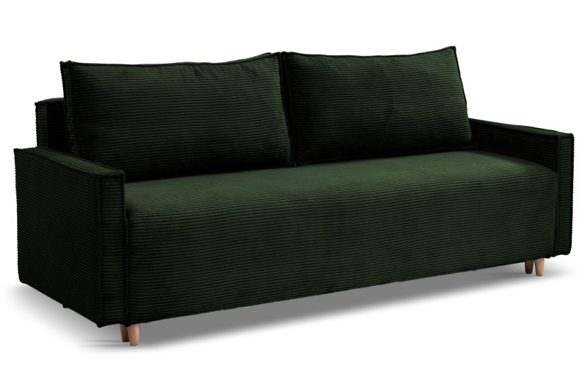 Kanapa z funkcją spania sofa z rozkładana sofa z bokami Poso - zielona 806128