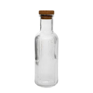 Karafka NATIA ryflowana z korkiem, transparentna 1 l HOMLA 922447 Karafka NATIA ryflowana z korkiem, transparentna 1 l HOMLA 922447
