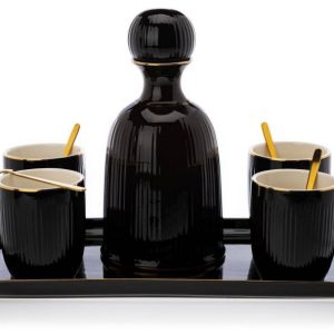 Karafka z kubeczkami i tacą Kendi Black 105588