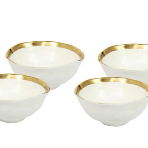 KARE komplet 4 misek BELL 15 cm biało-złoty 198251 KARE komplet 4 misek BELL 15 cm biało-złoty 198251