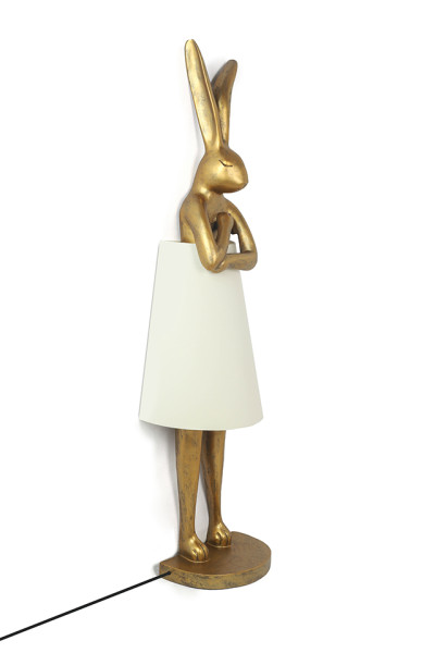KARE lampa podłogowa RABBIT 150 cm biała / złota 353128