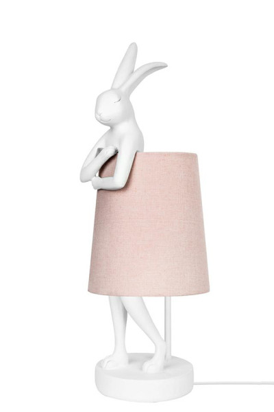 KARE lampa stołowa RABBIT 50 cm biała / różowa 147972